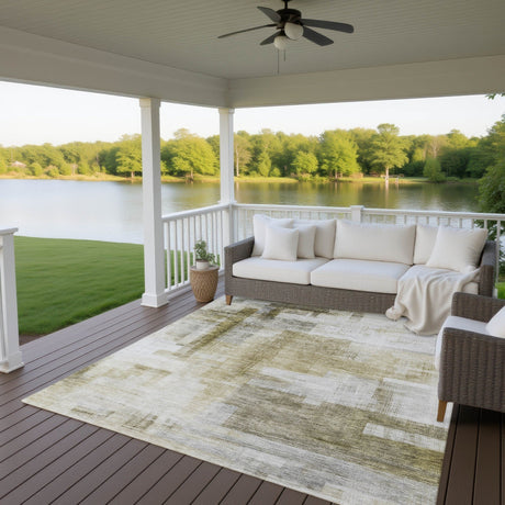 Dalyn Ravenna RN6 Taupe Rug outdoor lifestyle image