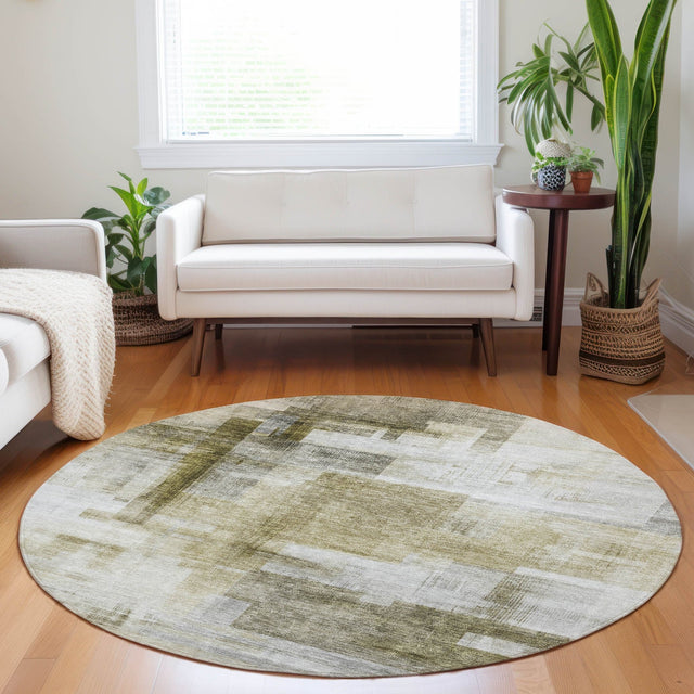Dalyn Ravenna RN6 Taupe Rug shown in a room