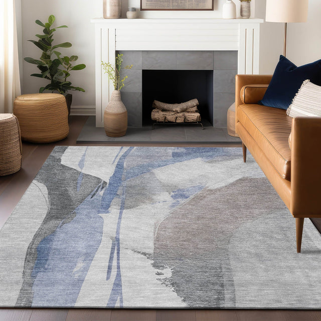 Dalyn Ravenna RN7 Denim Rug shown in a room