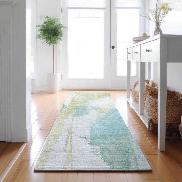 Dalyn Ravenna RN7 Teal Rug shown in a room