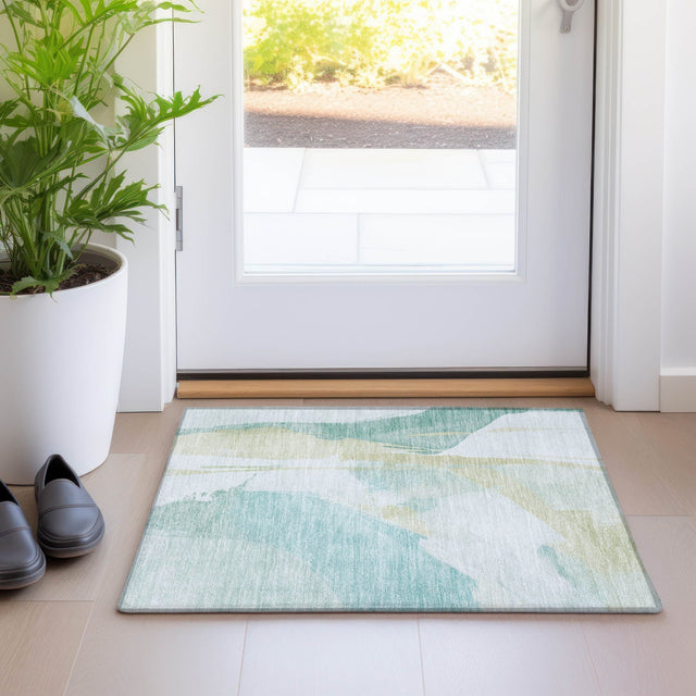 Dalyn Ravenna RN7 Teal Rug shown in a room