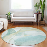 Dalyn Ravenna RN7 Teal Rug shown in a room