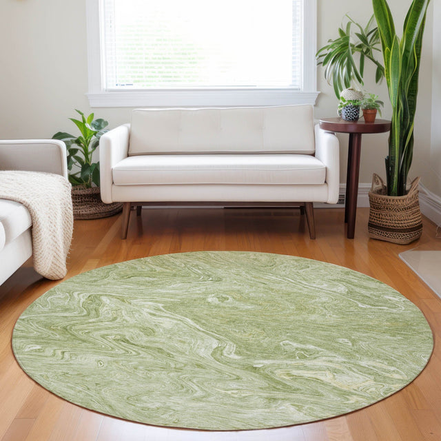 Dalyn Ravenna RN8 Sage Rug shown in a room