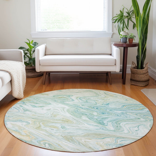 Dalyn Ravenna RN8 Sky Rug shown in a room