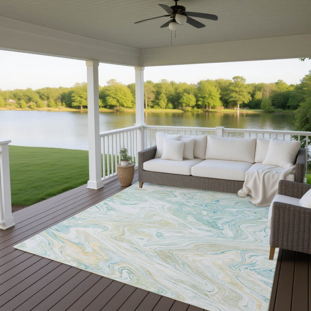 Dalyn Ravenna RN8 Sky Rug outdoor lifestyle image