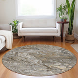 Dalyn Ravenna RN8 Taupe Rug shown in a room