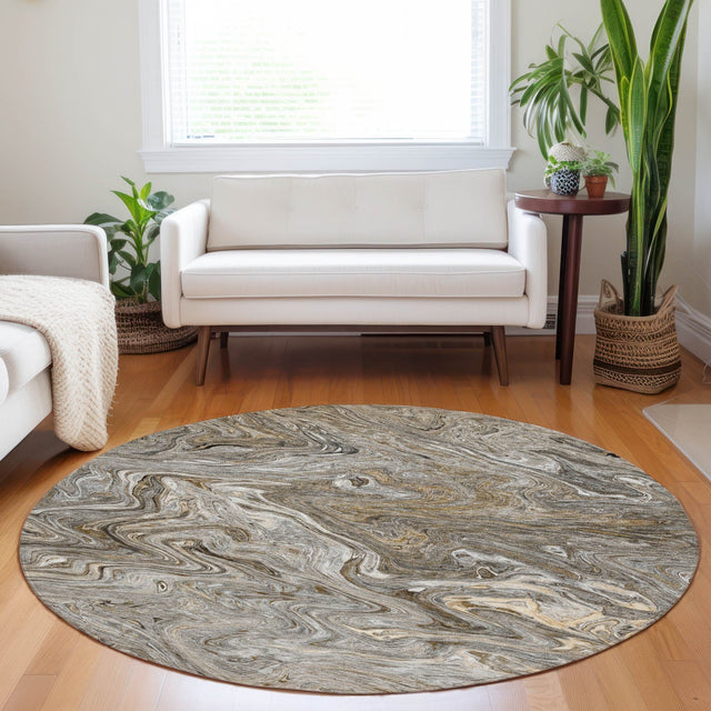 Dalyn Ravenna RN8 Taupe Rug shown in a room