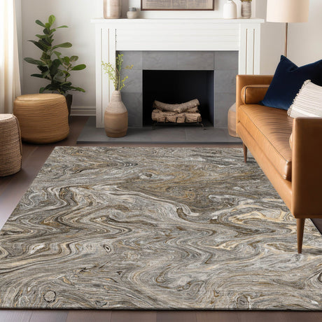 Dalyn Ravenna RN8 Taupe Rug shown in a room