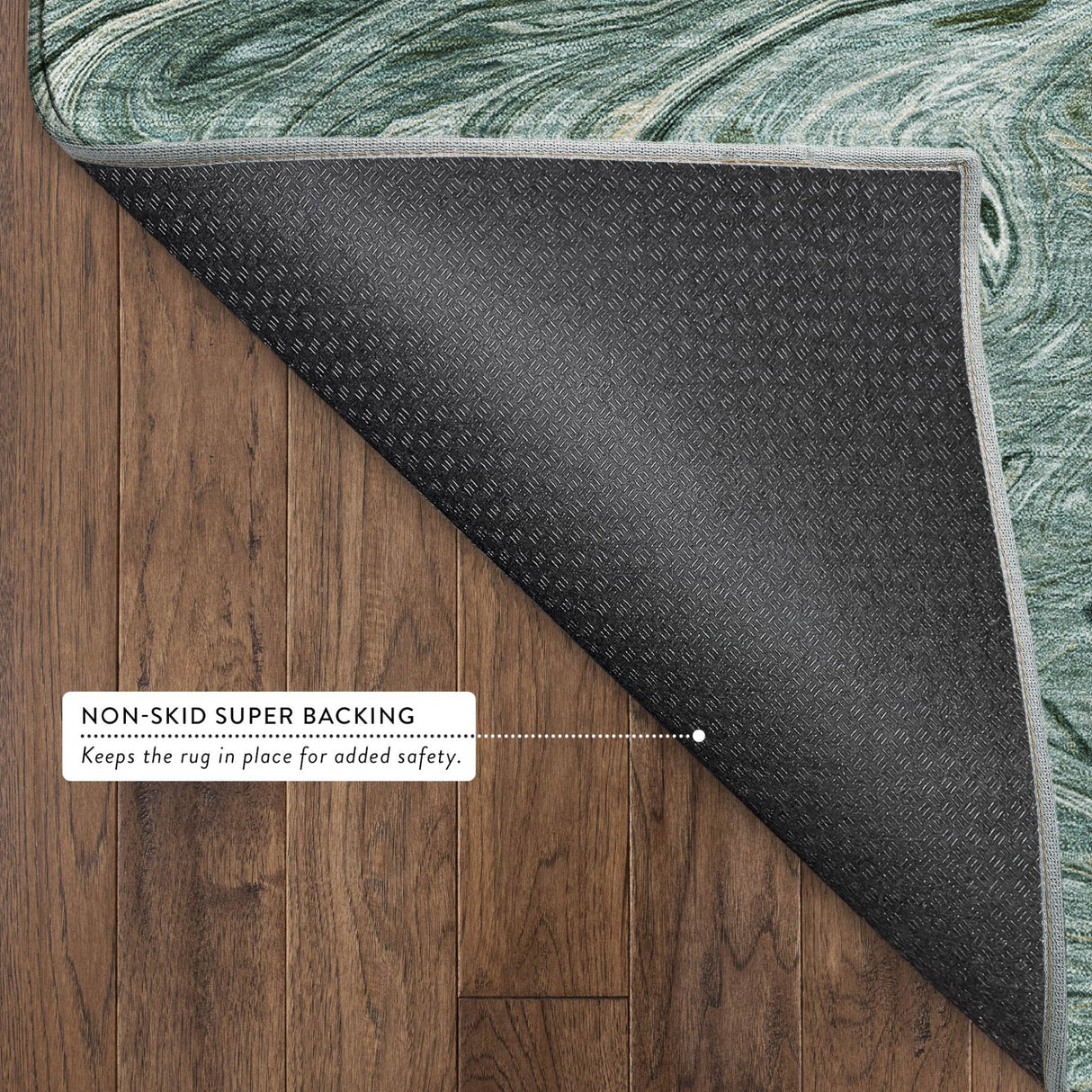 Dalyn Ravenna RN8 Teal Rug backing detail