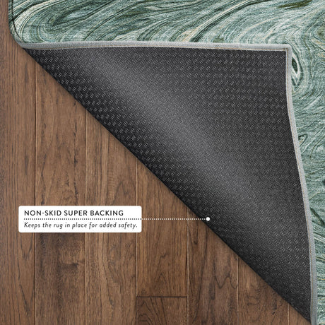 Dalyn Ravenna RN8 Teal Rug backing detail
