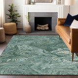 Dalyn Ravenna RN8 Teal Rug shown in a room