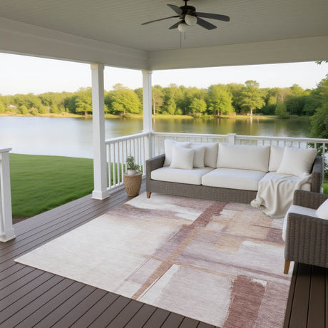 Dalyn Ravenna RN9 Blush Rug outdoor lifestyle image