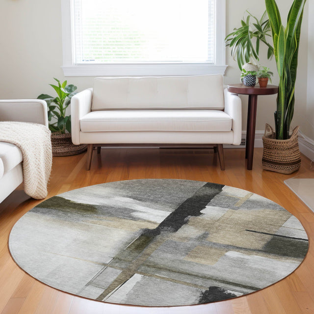 Dalyn Ravenna RN9 Gray Rug shown in a room