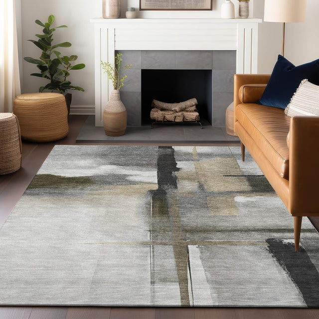 Dalyn Ravenna RN9 Gray Rug shown in a room