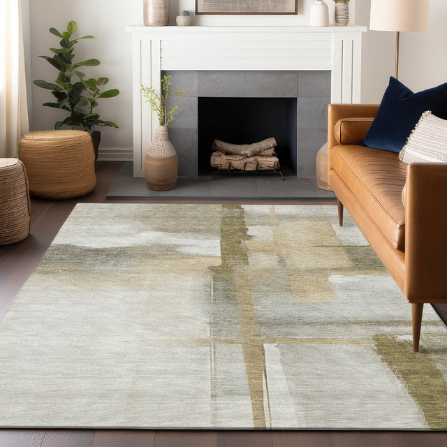 Dalyn Ravenna RN9 Putty Rug shown in a room