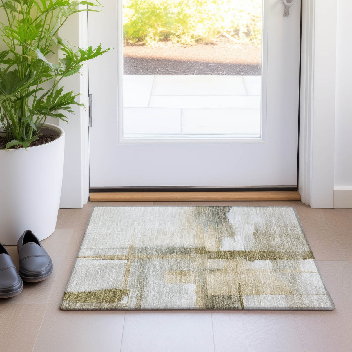 Dalyn Ravenna RN9 Putty Rug shown in a room