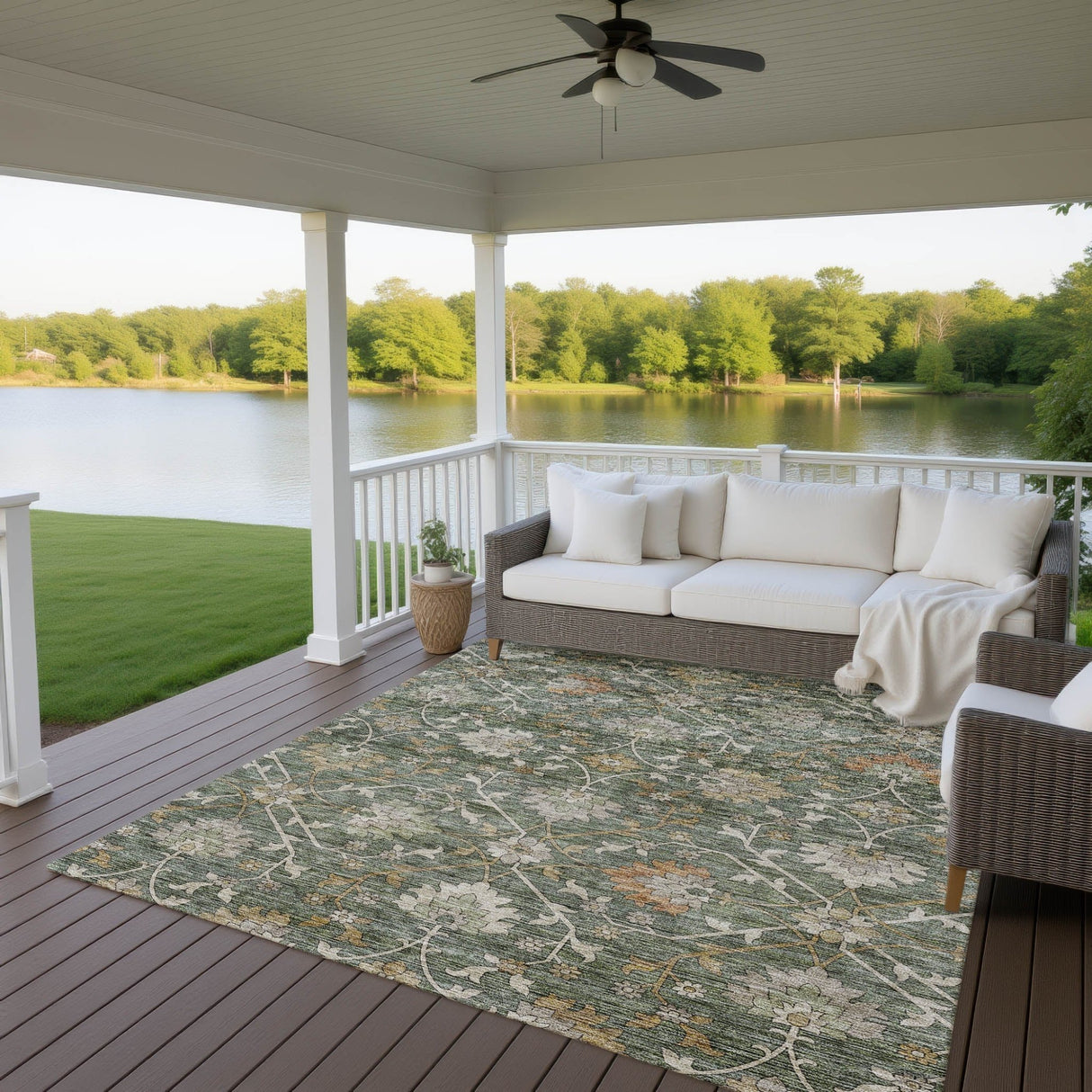 Dalyn Silk Road SR1 Basil Rug outdoor lifestyle image