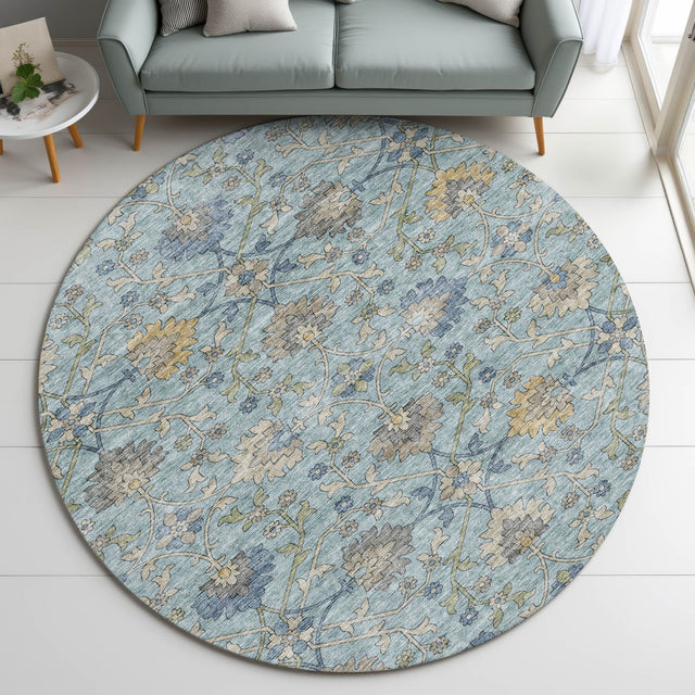 Dalyn Silk Road SR1 Denim Rug shown in a room