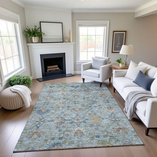 Dalyn Silk Road SR1 Denim Rug shown in a room