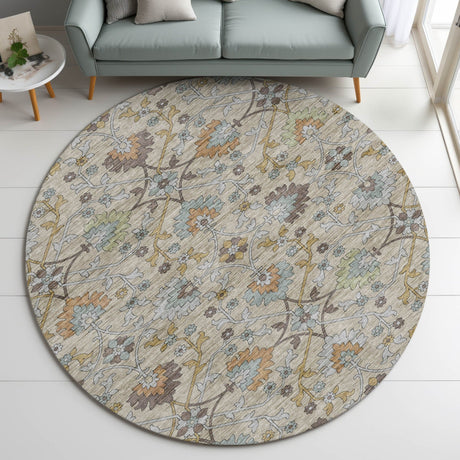 Dalyn Silk Road SR1 Flax Rug shown in a room