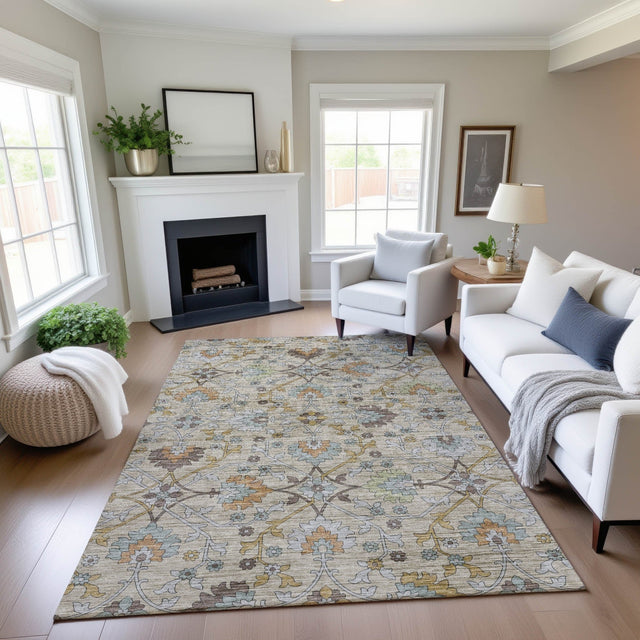 Dalyn Silk Road SR1 Flax Rug shown in a room