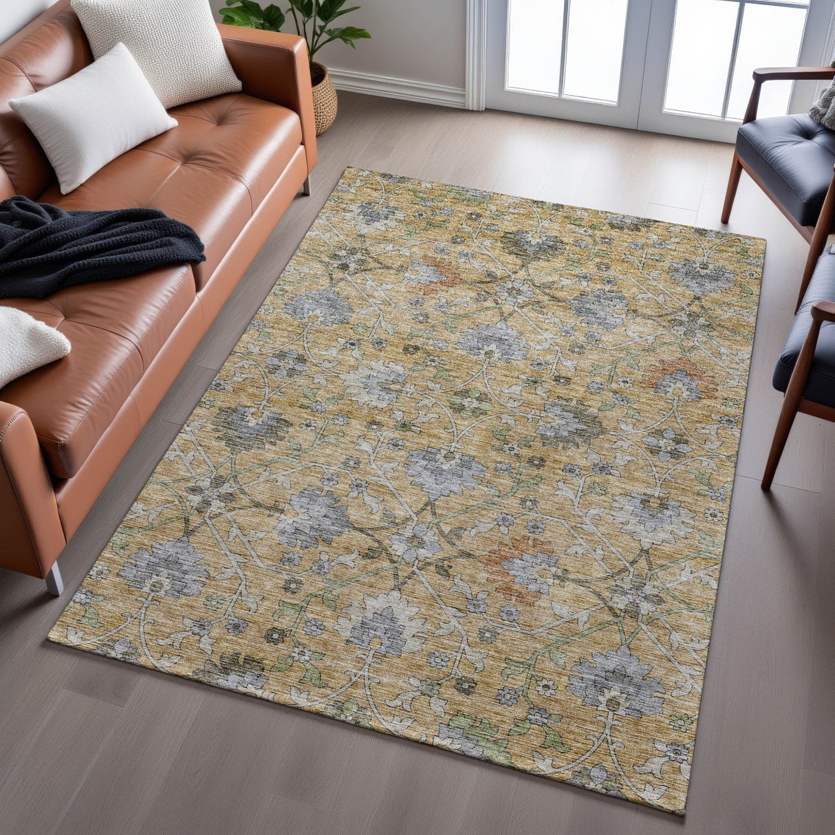 Dalyn Silk Road SR1 Saffron Rug shown in a room