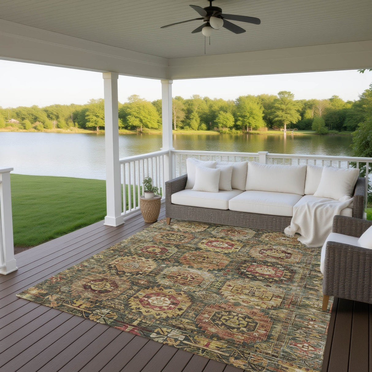 Dalyn Silk Road SR11 Fern Rug outdoor lifestyle image