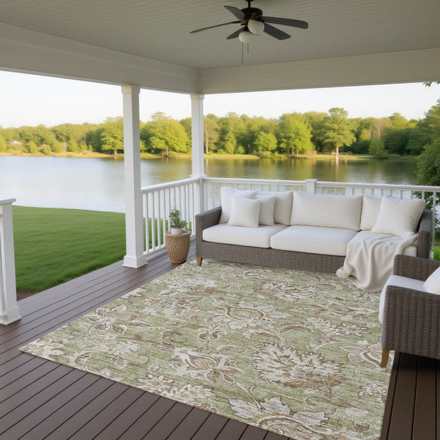 Dalyn Silk Road SR2 Aloe Rug outdoor lifestyle image