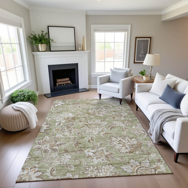 Dalyn Silk Road SR2 Aloe Rug shown in a room