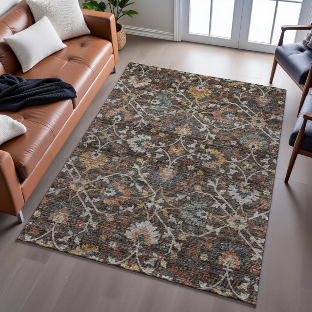 Dalyn Silk Road SR4 Chocolate Rug shown in a room