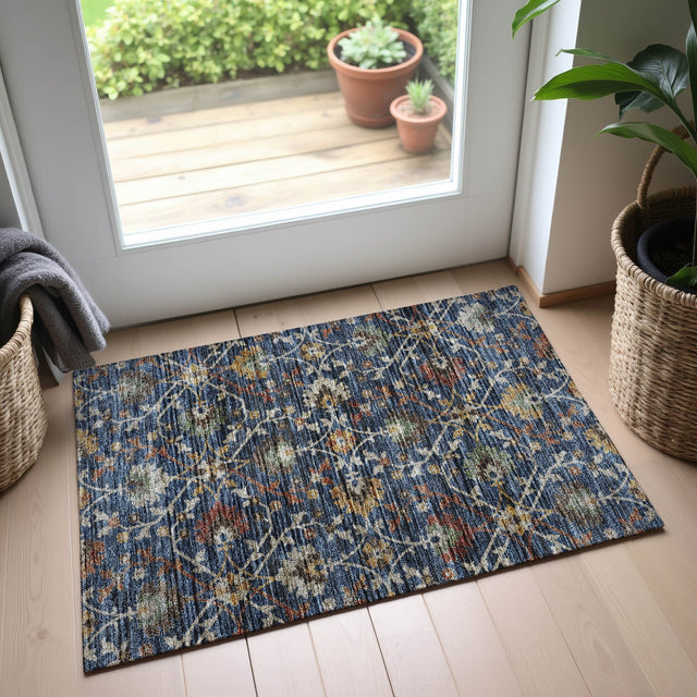 Dalyn Silk Road SR4 Navy Rug shown in a room