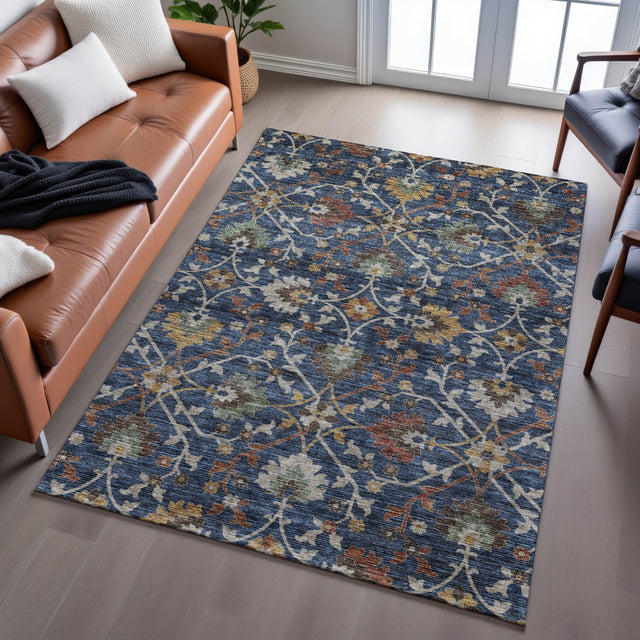 Dalyn Silk Road SR4 Navy Rug shown in a room