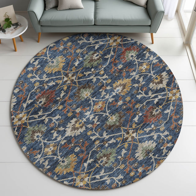 Dalyn Silk Road SR4 Navy Rug shown in a room