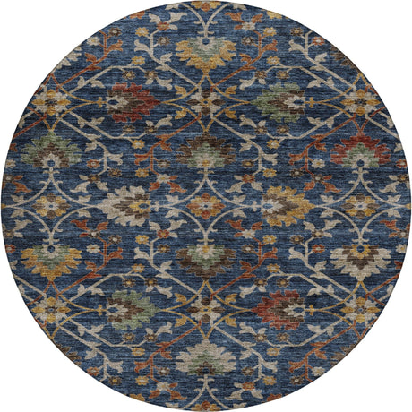 Dalyn Silk Road SR4 Navy Rug round rug