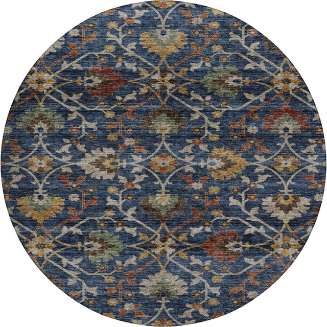 Dalyn Silk Road SR4 Navy Rug round rug
