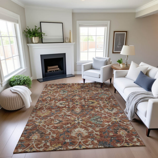 Dalyn Silk Road SR4 Paprika Rug shown in a room