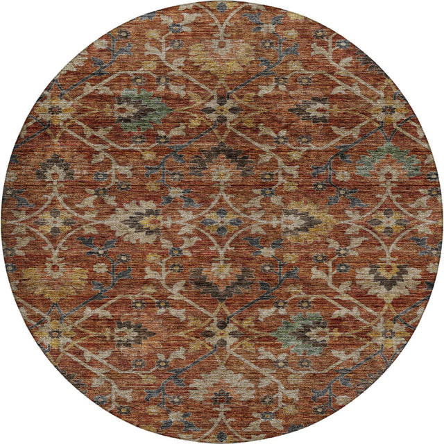 Dalyn Silk Road SR4 Paprika Rug round rug