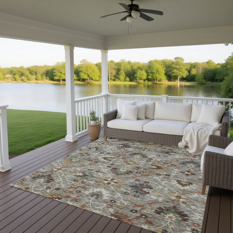 Dalyn Silk Road SR4 Pewter Rug outdoor lifestyle image