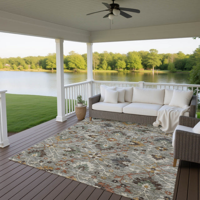 Dalyn Silk Road SR4 Pewter Rug outdoor lifestyle image