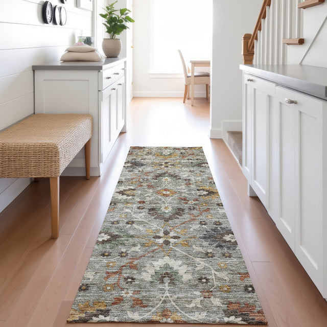 Dalyn Silk Road SR4 Pewter Rug shown in a room