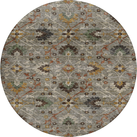 Dalyn Silk Road SR4 Pewter Rug round rug