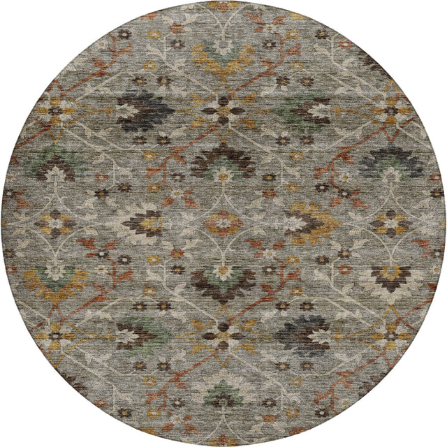 Dalyn Silk Road SR4 Pewter Rug round rug