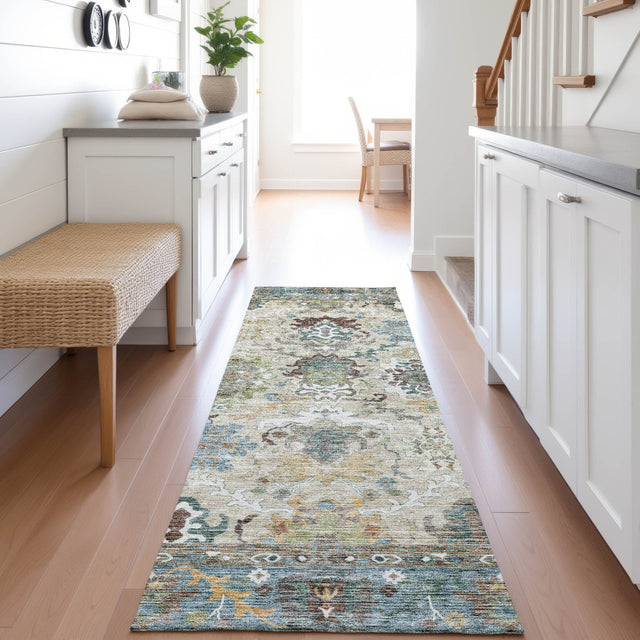 Dalyn Silk Road SR5 Aqua Rug shown in a room