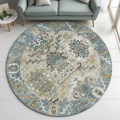 Dalyn Silk Road SR5 Aqua Rug shown in a room