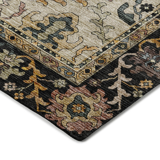Dalyn Silk Road SR5 Black Rug corner detail