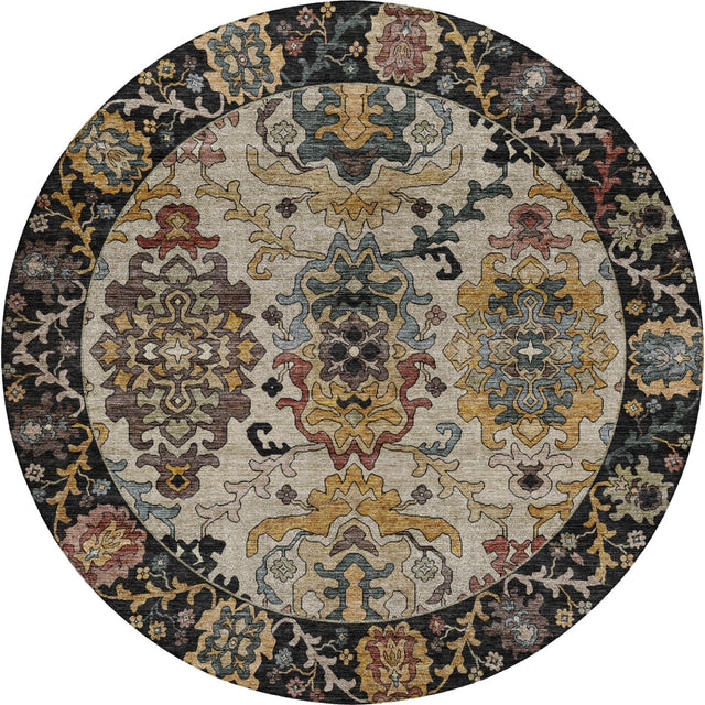 Dalyn Silk Road SR5 Black Rug round rug
