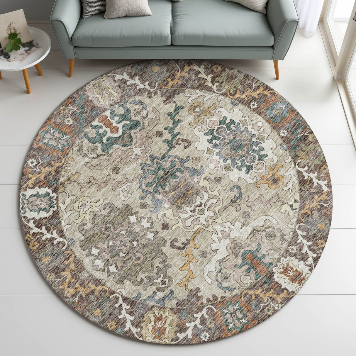 Dalyn Silk Road SR5 Chocolate Rug shown in a room