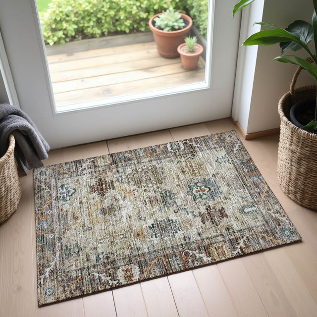 Dalyn Silk Road SR5 Chocolate Rug shown in a room