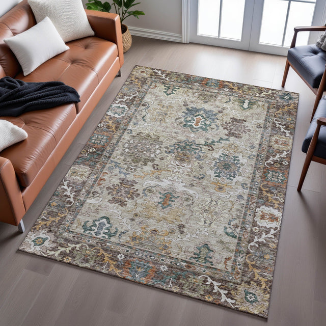 Dalyn Silk Road SR5 Chocolate Rug shown in a room