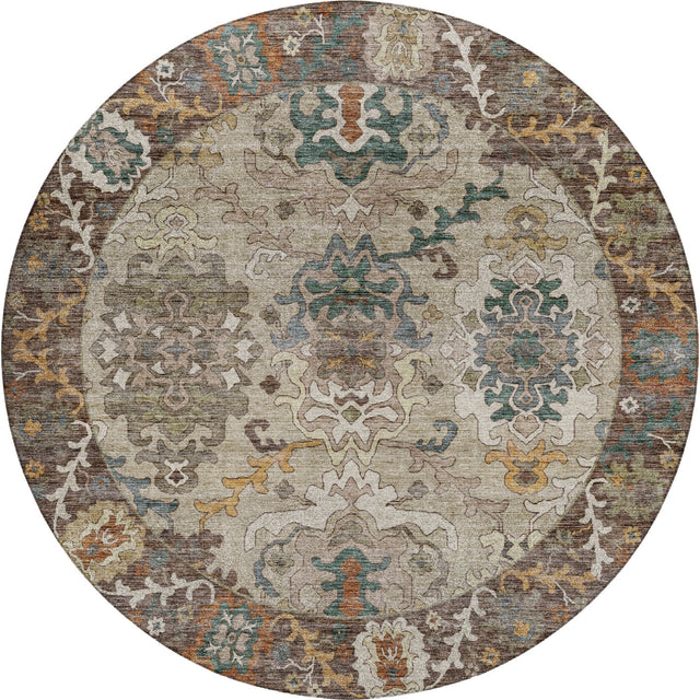 Dalyn Silk Road SR5 Chocolate Rug round rug